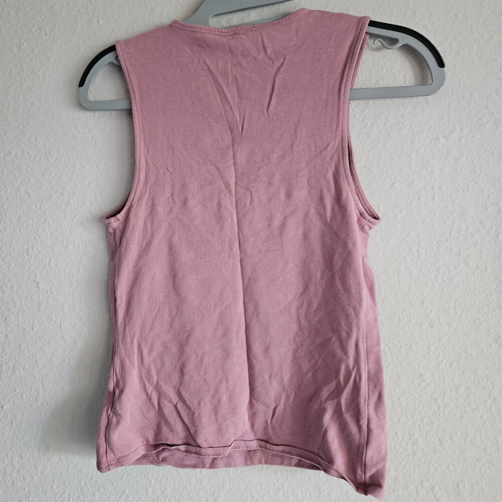 Express Pink Cut Out Sleeveless Tank Top Women's Small S 95% cotton - Picture 3 of 4